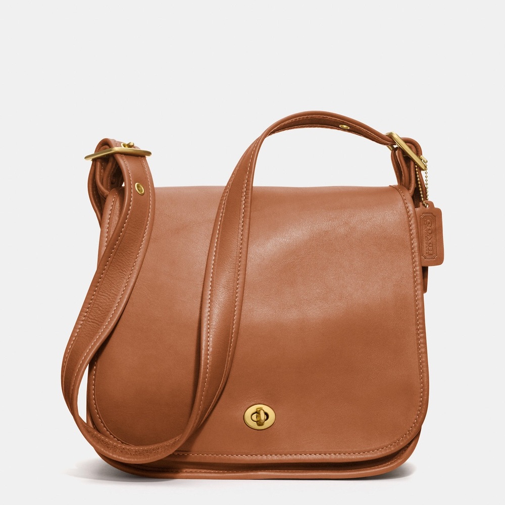 ❌SOLD❌ Coach Large ReEdition Stewardess Bag in brass/tan